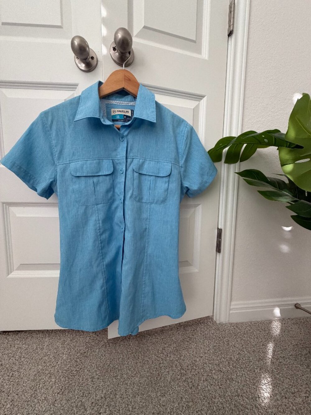 Magellan Fish Gear Women's Light Blue Fishing Shirt | Moisture-Wicking | Size M
